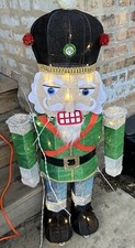 Christmas Glitter Nutcracker Wired Decor 38  x 20  x 8  w/Corded Lights Strung
