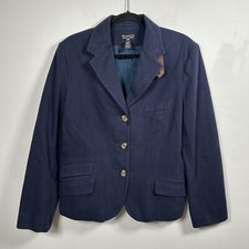 Vintage Ralph Lauren Polo Jeans Cotton Navy Blue Blazer Women s Sz XL Equestrian