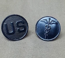 "French made" US and Mediacl Corps Collar Disk with Black Finish