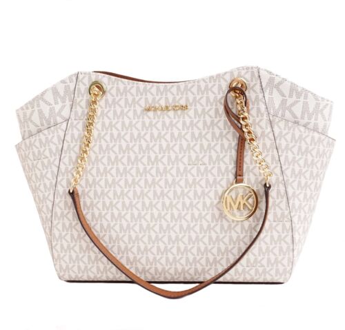 Sac Michael Kors sac à main Jet Set Travel Chain LG Shlder Tote Vanilla neuf - Photo 4 sur 12