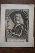 FRANCOIS DE VENDOeme DUC DE BEAUFORT (1616-1669) PORTRAIT ENGRAVING 18th century *