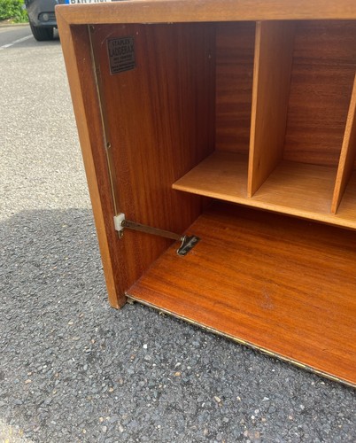 Staples Ladderax 89cm large teak drop leaf writing desk cabinet *repair needed* - Picture 11 of 17