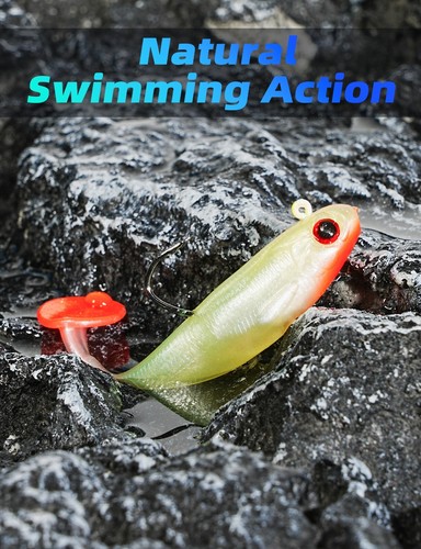 BLUEWING Swim Minnow Lures Soft Tail with High Carbon Steel Hook US Seller - Picture 14 of 14