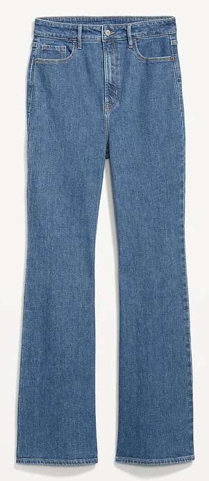 Womens Old Navy High Rise Flare Jeans Cotton/Hemp Blend Size 10 Reg Blue NEW