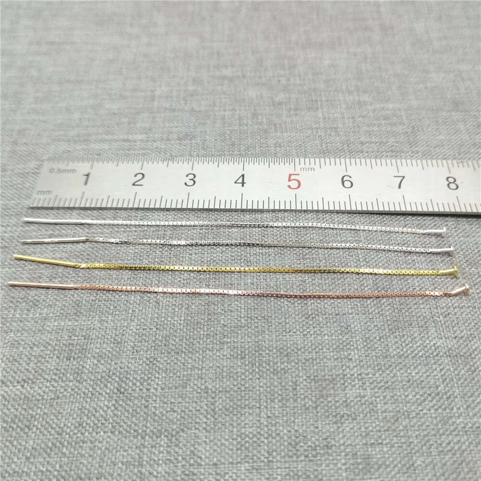 5 piezas de enhebradores de cadena de plata de ley 925 chapados en oro rodio Foto 2 de 4