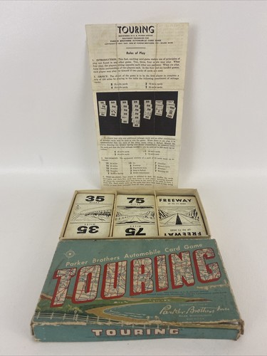 Vintage 1958 Touring Automobile Car Travel Card Game Parker Brothers - Complete - Picture 2 of 10