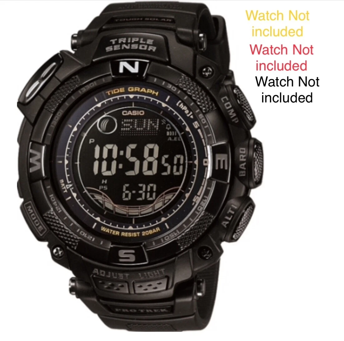 CASIO G-SHOCK Pro Trek Tough Solar Band Strap PRG-130Y-1 Black Rubber | eBay