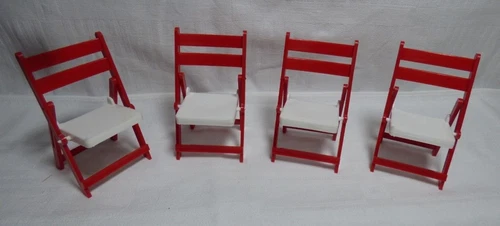 DDR-VERO -4 folding chairs for dollhouse doll furniture