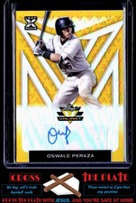 1-2020 Leaf Valiant RC Yellow Auto Oswald Peraza Yankees 10/10 #BA-OP1