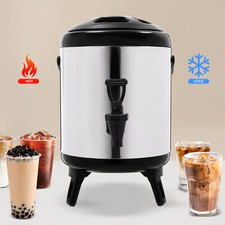 6L Stainless Steel Insulated Beverage Hot Water Drink Dispenser w/ Tap Barrel