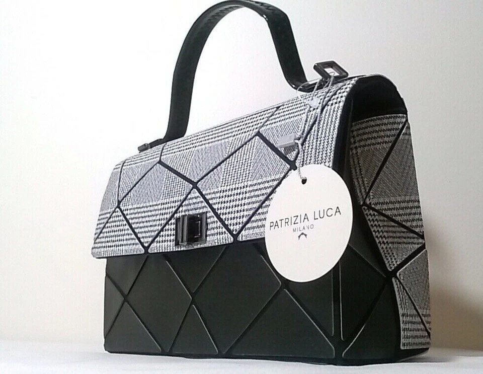 Bolso de Mano Patrizia Luca Milano Bandolera Cadena Cebra O Cuadros Negro ELECCIÓN