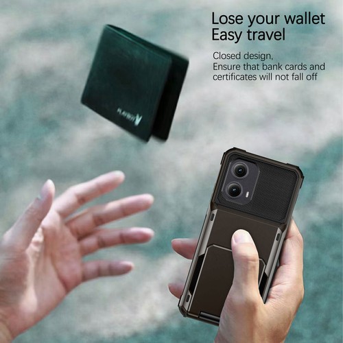 For Motorola Edge (2024) Luxury Shockproof Card Holder Wallet Slim Case Cover - Zdjęcie 11 z 19