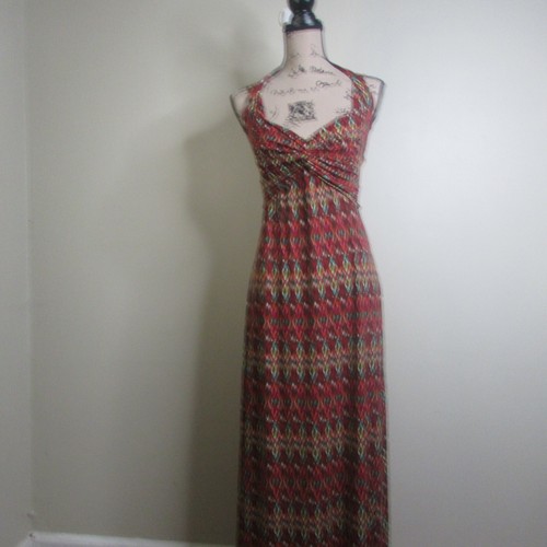 Maurices Maxi Dress XS Colorful Halter 