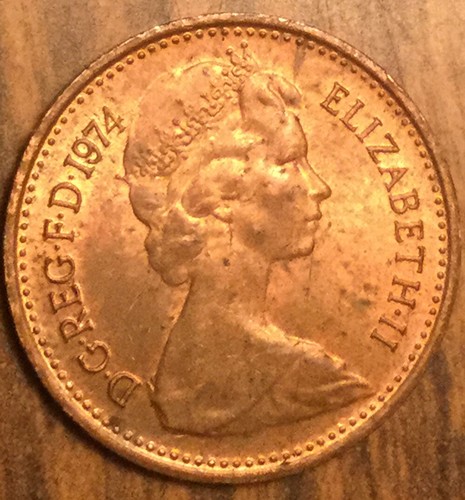 1974 UK GB GREAT BRITAIN NEW 1/2 PENNY COIN