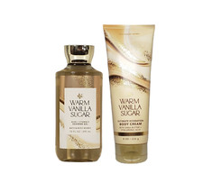 New Bath Body Works WARM VANILLA SUGAR Shower Gel 10 oz Body Cream 8 oz Set