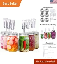 Complete Fermentation Kit: 6 Stainless Steel Lids & Airlocks for Home Cooking