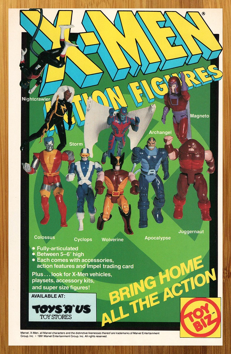 1991 Toy Biz X-Men Figures Vintage Print Ad/Poster Wolverine