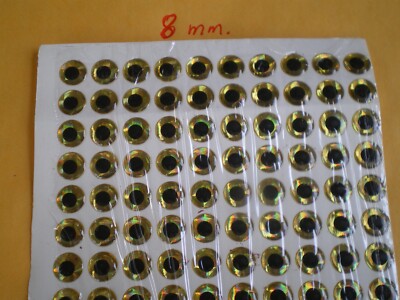 260 PCS. 3D 8MM GOLD HOLOGRAPHIC FISHING LURE EYES/FLY TYING JIGS/CRAFT DOLLS | eBay 260 PCS. 3D 8MM GOLD HOLOGRAPHIC FISHING LURE EYES/FLY TYING JIGS/CRAFT DOLLS | eBay