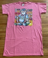 Vintage 90s OSFA Shopping Bear Nightgown Sleeping Pajamas T-Shirt USA NWT
