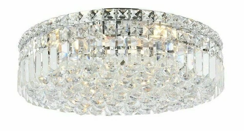 Crystal Chandelier Flush Mount Bathroom Bedroom Chrome Light Fixture 20" - Picture 6 of 9