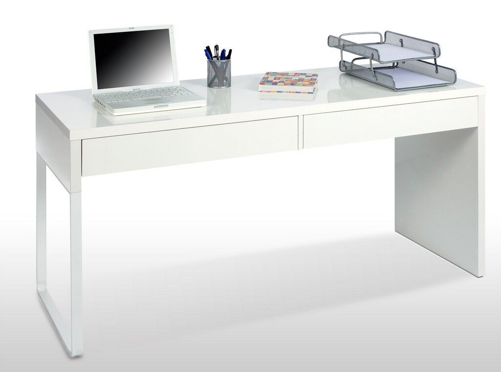 Mesa escritorio despacho u oficina tocador en color blanco artik 138x75