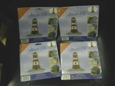 64 Lighthouses Wall Decor Wall Paper Cutouts White Red 4 Packages With 16 Ea