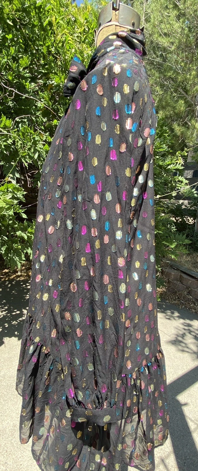 Abito Kate Spade Discoteca Medio Metallizzato Multicolore Pois Leggero e Fluido