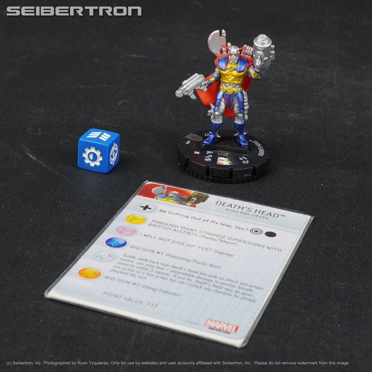 Heroclix DEATH'S HEAD #028 Marvel figure includes card and dice