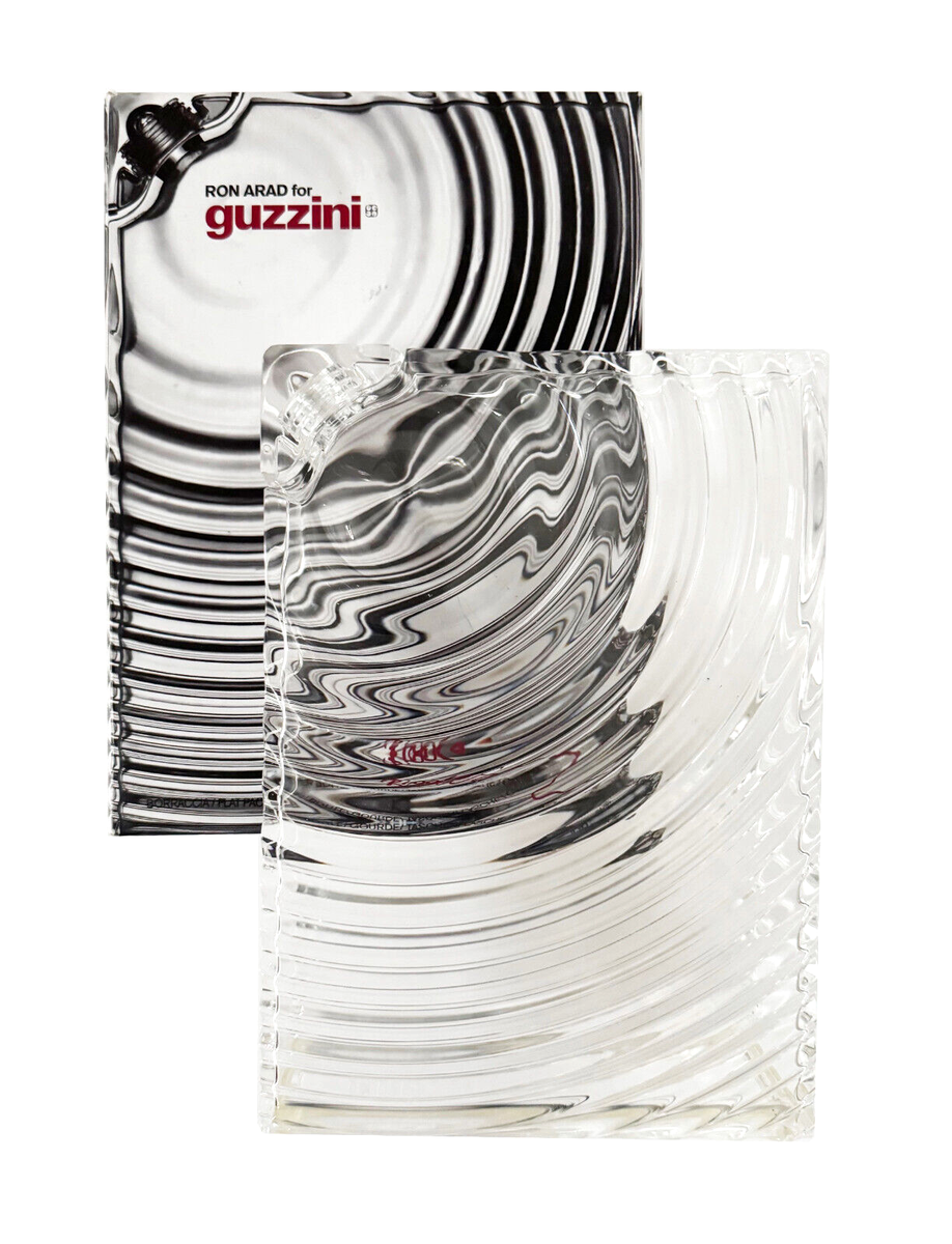 Ron Arad Ripples Flat Pack Water Bottle Clear Plastic BPA-Free Guzzini 18.6  oz.