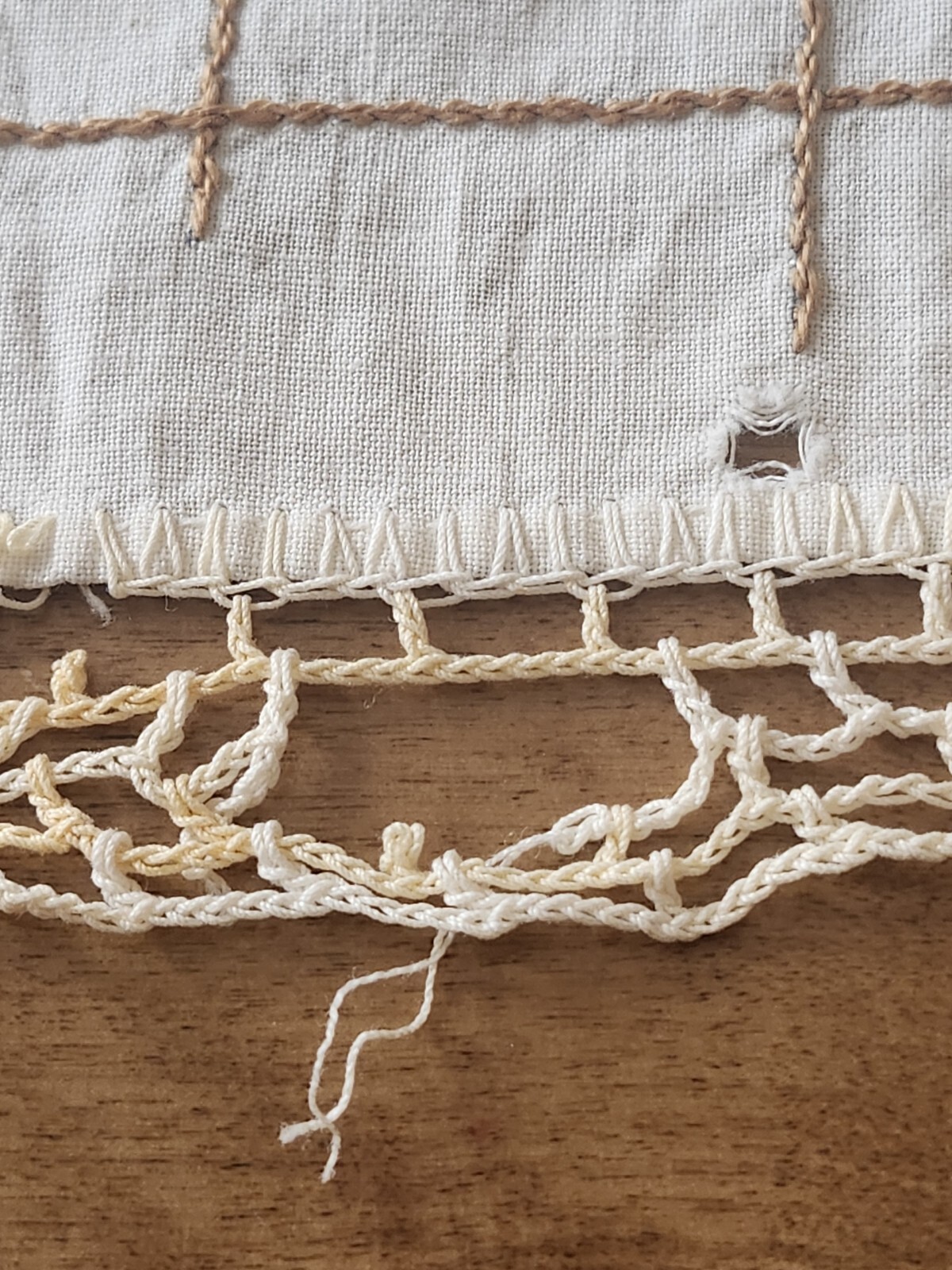 Vintage Embroidered Gorgeous Dresser SCARF Or Doily Crochet Edged Estate Find 😍