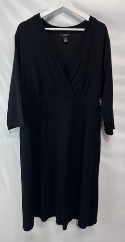 Alfani Rich Black A Line Dress Raw Hem 3/4 Sleeve Stretch Bring UR Boots 2X - Foto 9 di 10