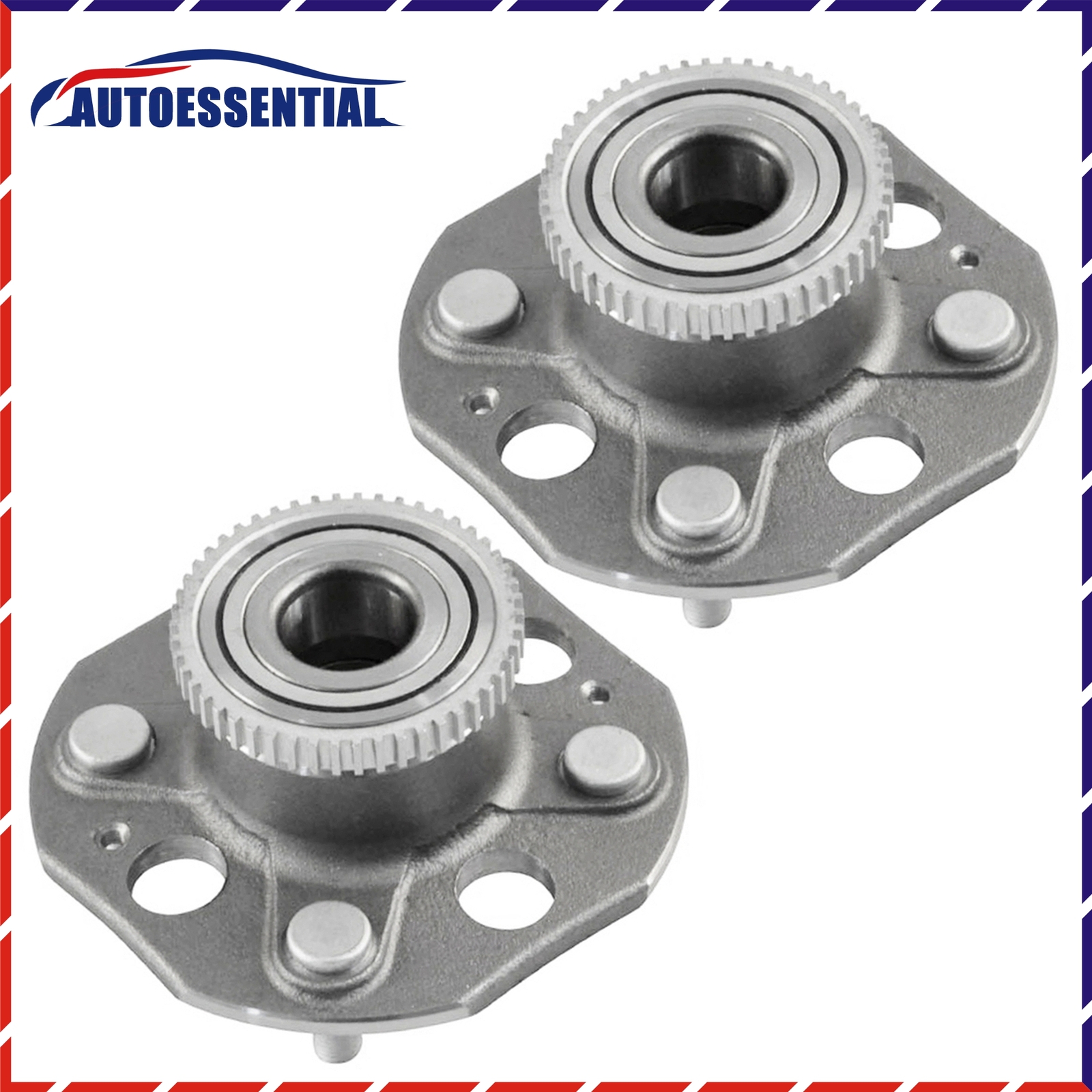 2PCS Rear Wheel Bearing & Hub for Honda Accord W/ABS 1998-2002 512178 ...
