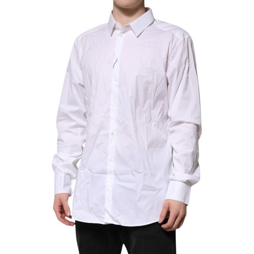 DOLCE & GABBANA Shirt White Cotton GOLD Long Sleeves Formal 39/US15.5/S 570usd - Picture 2 of 7