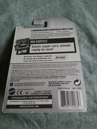 2018 Hot Wheels LAMBORGHINI COUNTACH PACE CAR Red 217/365 LITTLE BEND Exotics - Picture 2 of 6