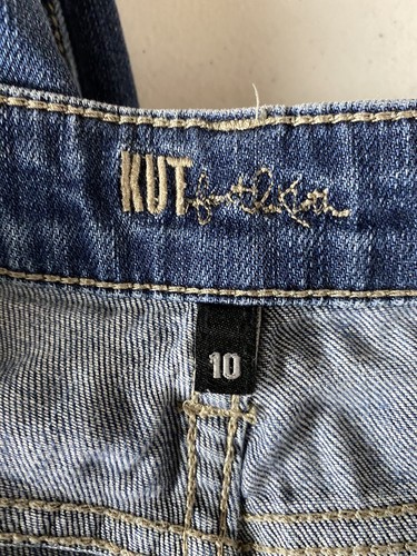 Kut Jeans Womens Size 10 Straight Leg Destressed Denim ripped - Picture 12 of 16