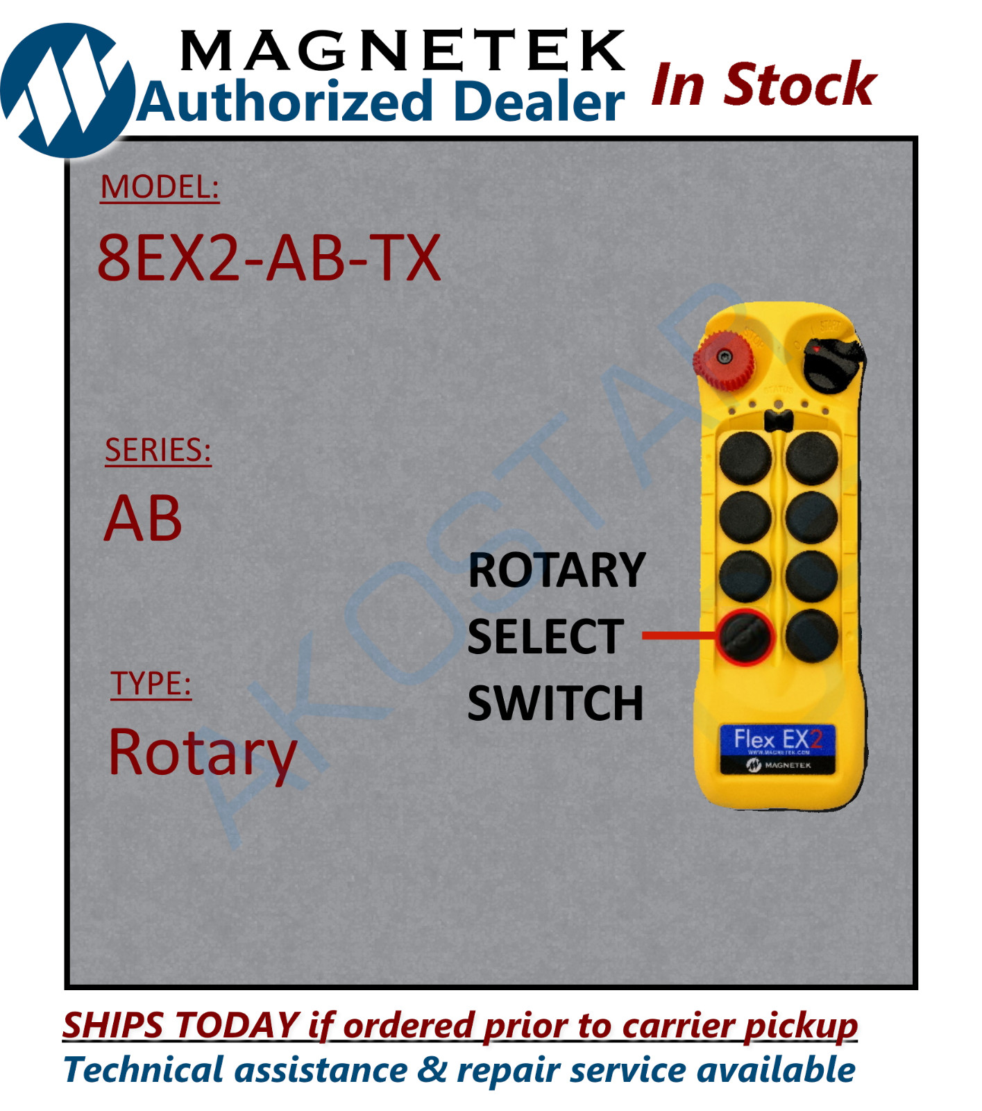 Magnetek brand new 8EX2 AB Select FLEX-8EX2-AB-TX _ Radio Remote Transmitter