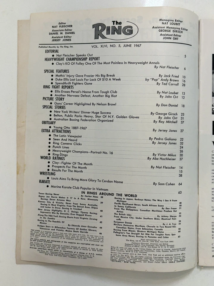 MAGAZINE: 1967 The Ring - Boxing - Muhammad Ali - Cassius Clay - Joe Frazier - Image 4 of 4