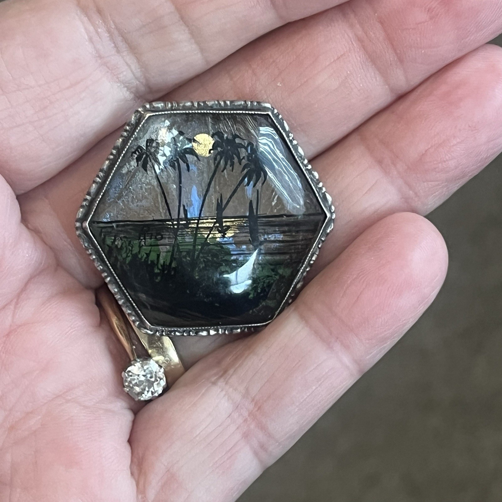 Solid Silver 920 Butterfly Wing Brooch Antique 19… - image 7