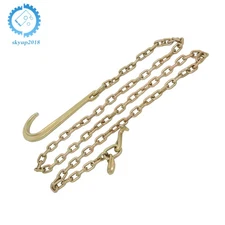 5/16 x 10ft G70 Chain grab j hooks heavy hauling wrecker tow dolly axle shackle