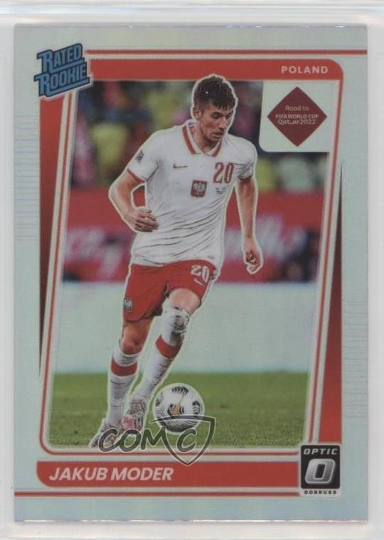 2021 Panini Donruss Road to Qatar Rated Rookie Optic Holo Prizm Jakub Moder 6ki