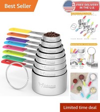 Piece Stainless Steel Measuring Cups Set - Dishwasher Safe, Kitchen Baking Tools