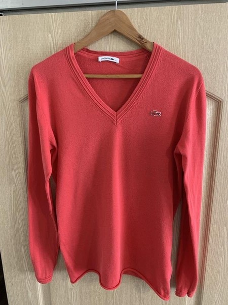 Women Lacoste Sweater Coral Cotton M