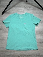 FIGS Scrub Top Womens Small Fw1000 Pocket Short Sleeve FW1100 Green