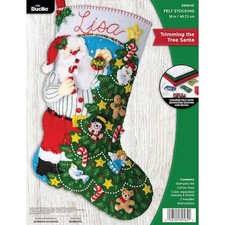 Bucilla 18" Felt Christmas Stocking Kit - Trimming The Tree Santa