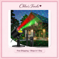 Outdoor Christmas Projector Lights - Red  Green Laser Light Show for Holiday De