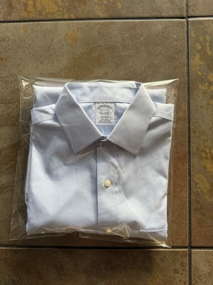 NEW Brooks Brothers Regent 15 1/2 15.5 35 Light Blue Supima Slim Dress Shirt
