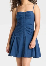 NEW Wild Fable Women's Button-Front Poplin Mini A-Line Dress Size Medium