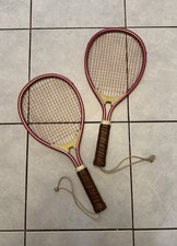 Vintage Wilson Racquetball Racquets Pink Leather Grip Wrist Strap 1980s Set of 2