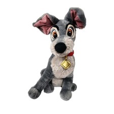 Disney Tramp Plush Dog Stuffed Animal Red Collar Gold Tag
