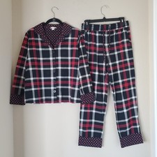 Vera Bradley Womens Plaid Pajama Set Red/Black Sz Small Cotton 2pc